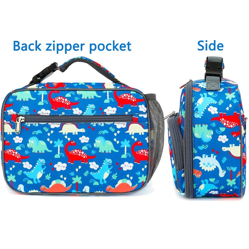 FlowFly Kids Lunch box Insulated Soft Bag Mini Cooer Back to School Thermal Meal Tote Kit for Girls, Boys,Dinosaur - Image 5